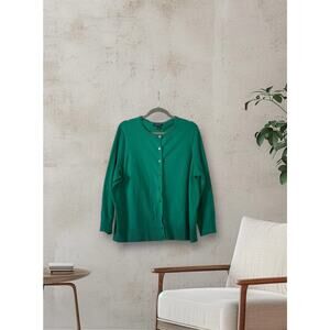 Women's Green Button-Up Sweater